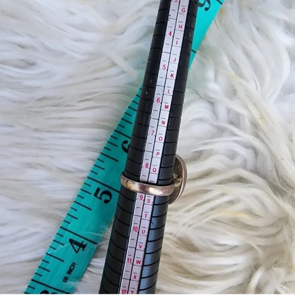 Sterling silver lucite center ring 8.5